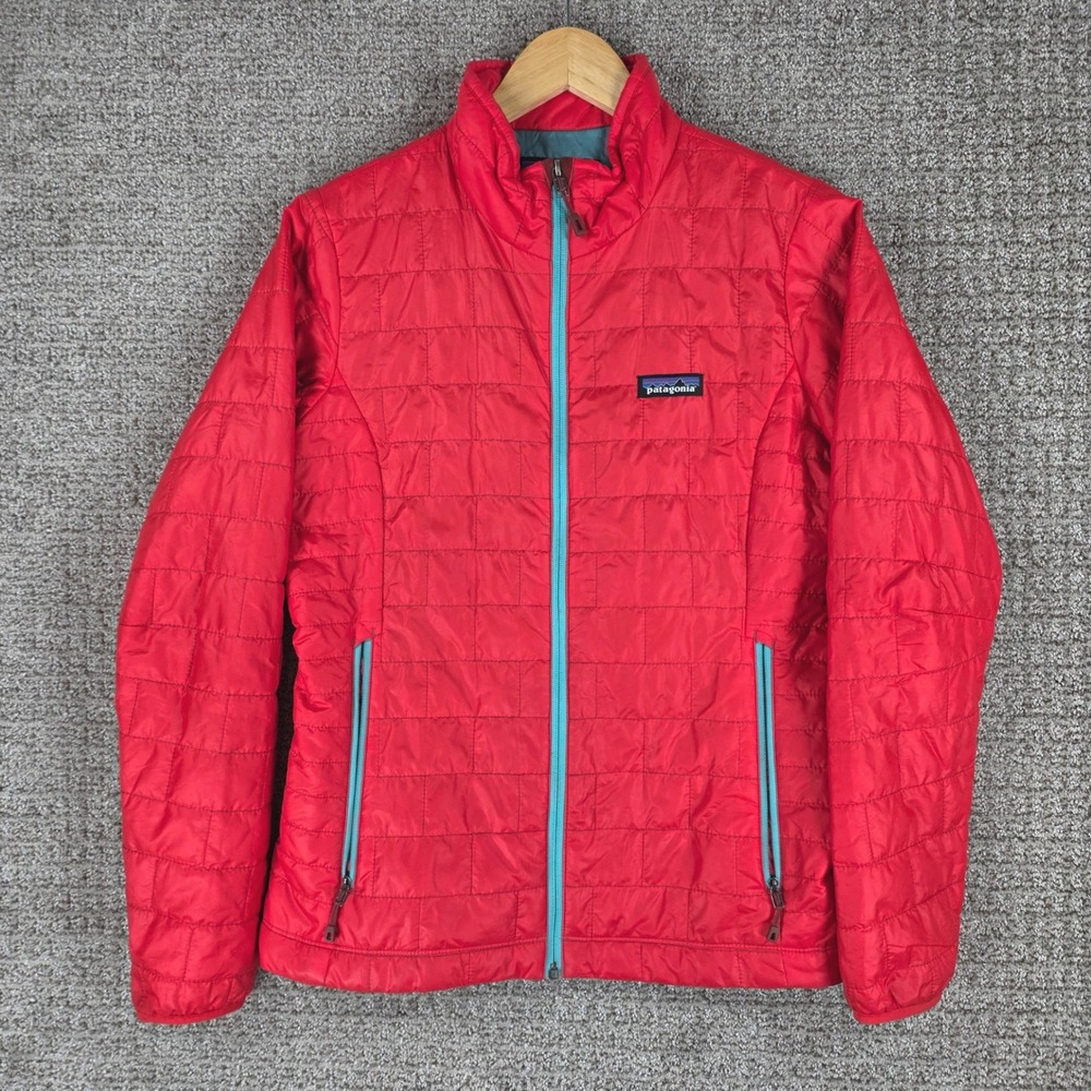 Patagonia Nano Puff Jacket Womens Small Red Primaloft Insulated Full Zip Puffer